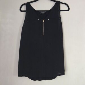 Express Black Tank Top with Silver Zipper